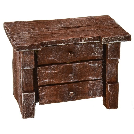 Comò in legno antichizzato 8x5x6 h Mondo Presepi