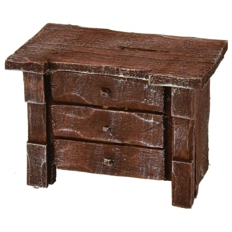 Comò in legno antichizzato 8x5x6 h Mondo Presepi