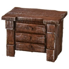 Cómoda de madera envejecida de 7x4,5x5 cm h Mondo Presepi 2