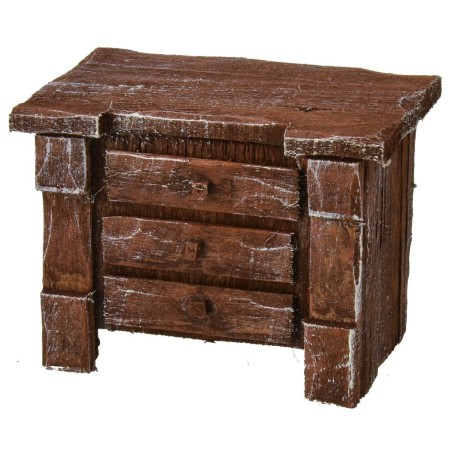 Cómoda de madera envejecida de 7x4,5x5 cm h Mondo Presepi