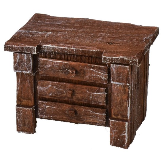 Comò in legno antichizzato cm 7x4,5x5 h Mondo Presepi