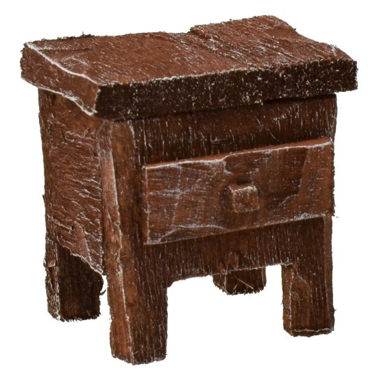 Mesita de noche de madera envejecida de cm 3,5x2,5x3,5 h