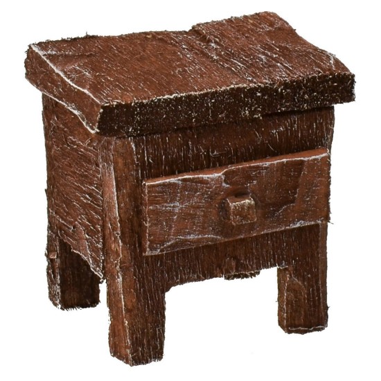 Mesita de noche de madera envejecida de cm 3,5x2,5x3,5 h