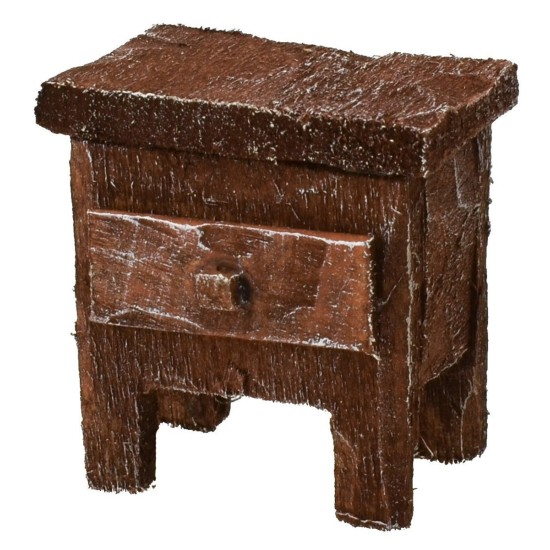 Mesita de noche de madera envejecida de cm 3,5x2,5x3,5 h