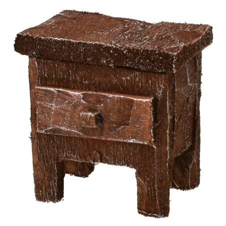 Mesita de noche de madera envejecida de cm 3,5x2,5x3,5 h