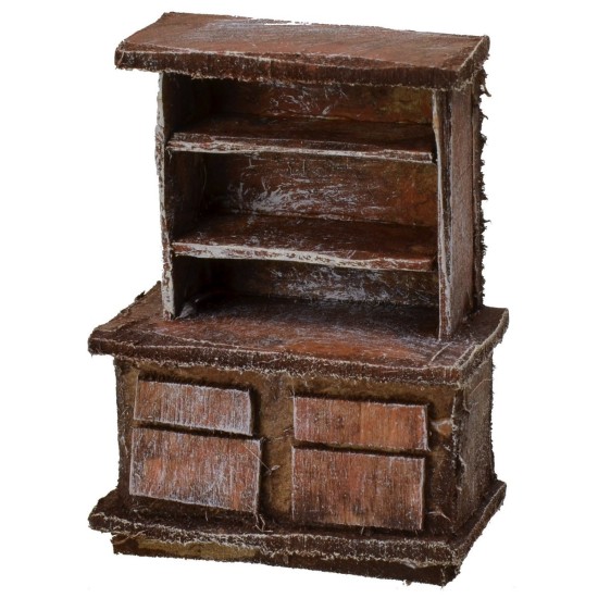 Aparador de madera envejecida cm 5x3x7 h Mundo Pesebres