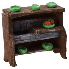 Lavello in legno antichizzato con minuterie cm 5,5x2,5x5,5 h 2