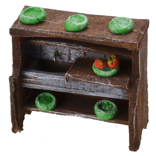 Lavabo de madera envejecida con herrajes de 5,5x2,5x5,5 cm h
