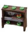 Antiqued wooden sink with small parts cm 5,5x2,5x5,5 h