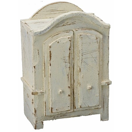 Armadio in legno sbiancato cm 10x5,5x14 h Mondo Presepi