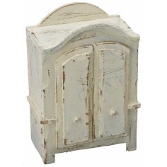 Armario de madera blanqueada cm 10x5,5x14 h Mundo Pesebres
