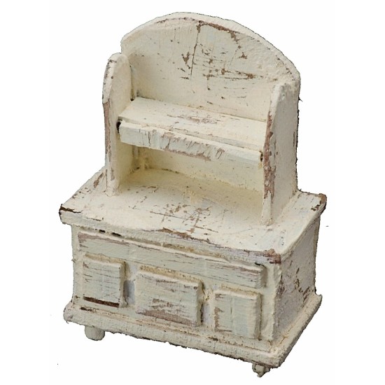 Aparador de madera blanqueada de 5x3x7 cm h Mondo Presepi