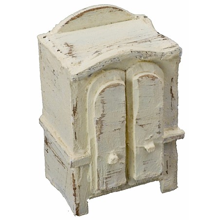 Armadio in legno sbiancato cm 4,5x3,5x7 h Mondo Presepi