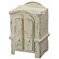 Armadio in legno sbiancato cm 4,5x3,5x7 h Mondo Presepi 2
