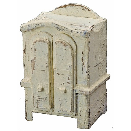 Armario de madera blanqueada cm 4,5x3,5x7 h Mundo Pesebres
