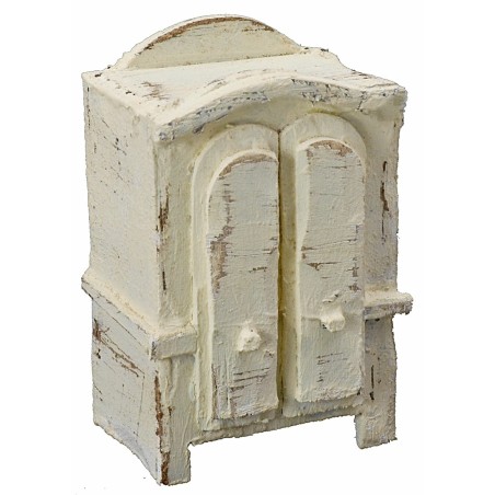Armadio in legno sbiancato cm 4,5x3,5x7 h Mondo Presepi