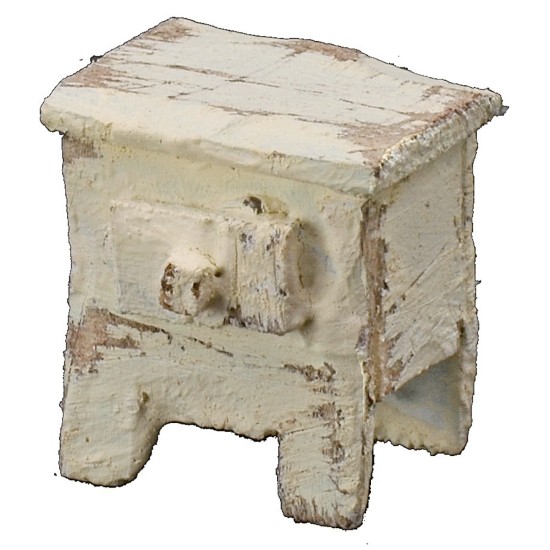 Mesita de noche de madera blanqueada cm 2x1,5x2 h Mondo Presepi