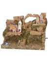 Presepe con luci funzionanti a corrente cm 33x18x24 h