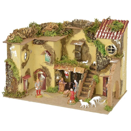 Belén con arco completo de estatuas Landi cm 33x18x23 h Mundo