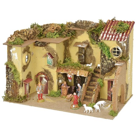 Belén con arco completo de estatuas Landi cm 33x18x23 h Mundo