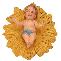Gesù Bambino con culla cm 8x6,5x3 h in pvc Mondo Presepi