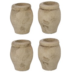 Set 4 vasi in legno anticato cm ø 2x2,5 h 2