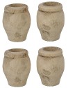 Conjunto 4 macetas de madera natural cm ø 2x2,5 h