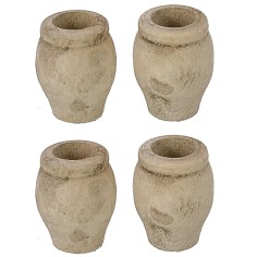 Set of 4 aged wooden vases cm ø 2x2.5 h World Nativity