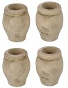 Set of 4 natural wood pots cm ø 2x2.5 h