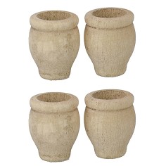 Conjunto de 4 macetas de madera envejecida cm ø 1,7x2 h 2