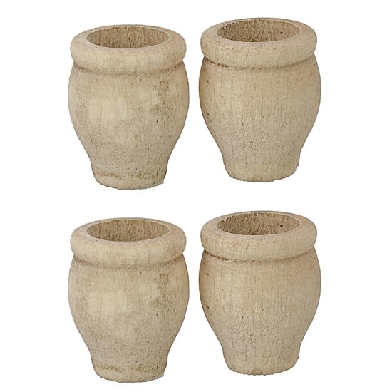 Conjunto de 4 macetas de madera envejecida cm ø 1,7x2 h