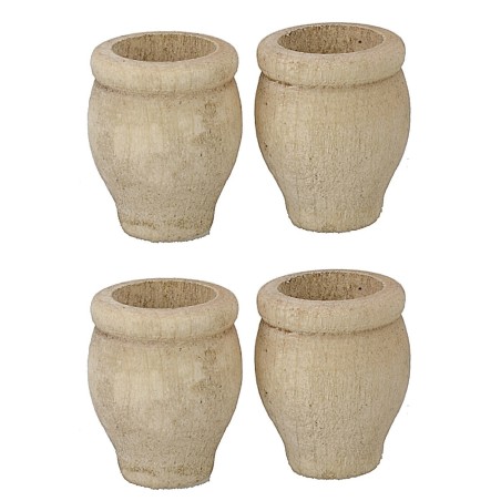 Conjunto de 4 macetas de madera envejecida cm ø 1,7x2 h