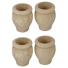 Set 4 vasi in legno anticato cm ø 1,7x2 h Mondo Presepi