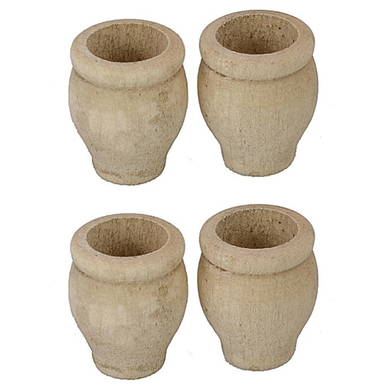 Set de 4 jarrones de madera envejecida cm ø 1,7x2 h Mundo Pesebres