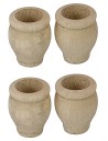 Set 4 vasi in legno anticato cm ø 1,7x2 h Mondo Presepi