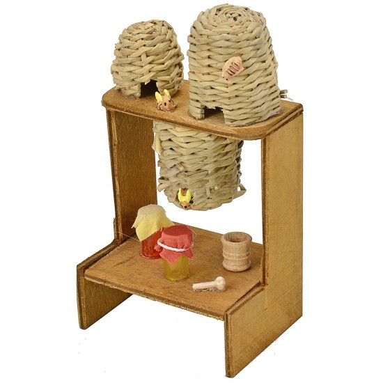 Banco apiario con vasetti di miele cm 6x4,5x11,5 h