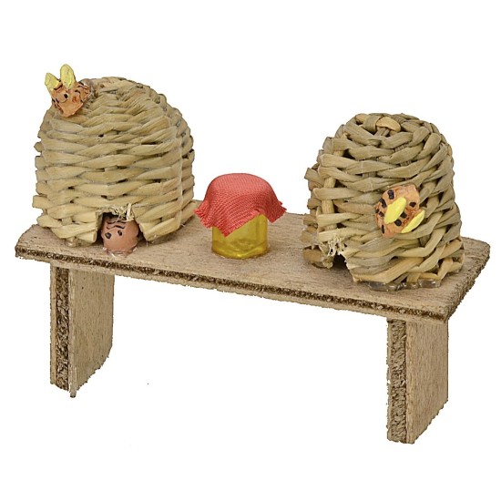 Mesa de apicultura con tarro de miel de 6,5x2,5x5 cm h Mundo