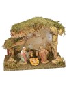 Choza para Pesebre completa con Natividad cm 33x19x24 h