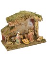 Capanna per Presepe completa di Natività cm 33x19x24 h Mondo