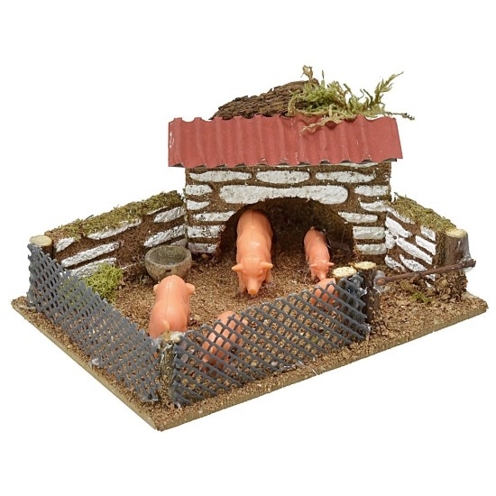 Recinto con maiali cm 12x9x5 h