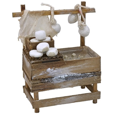 Banco con mozzarelle e burrate cm 10x5,5x11 h Mondo Presepi