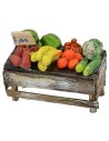Banquete con frutas y verduras cm 6x3x3,2 h Mundo Pesebres