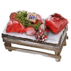 Banchetto con carne e salumi cm 7x4x5,5 h 2