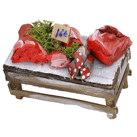 Banquete con carne y embutidos cm 7x4x5,5 h Mundo Pesebre