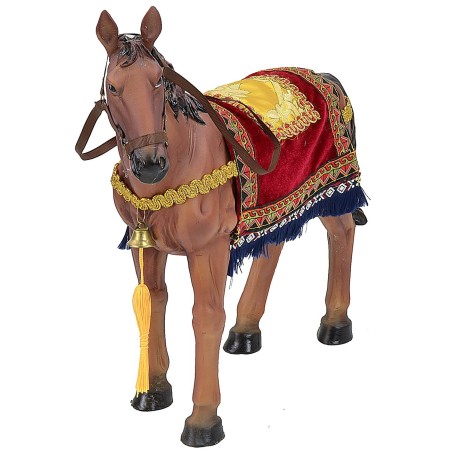 Caballo de resina con manto para estatuas de 30-40 cm