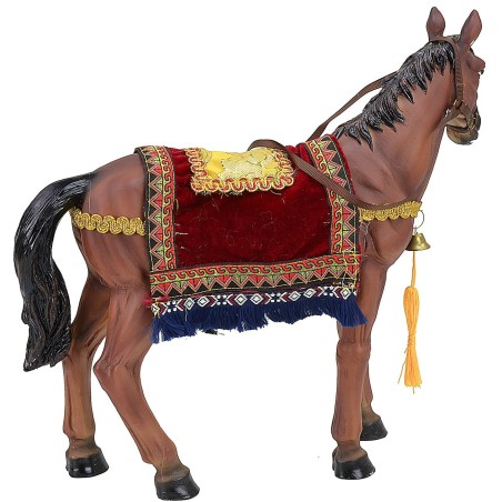 Cavallo in resina con drappo per statue da 30-40 cm