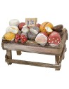 Bancarella presepe con salumi e formaggi cm 6x3,5x4 h.