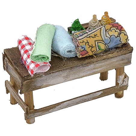 Banquete con telas cm 7x3x5 h Mundo Pesebres