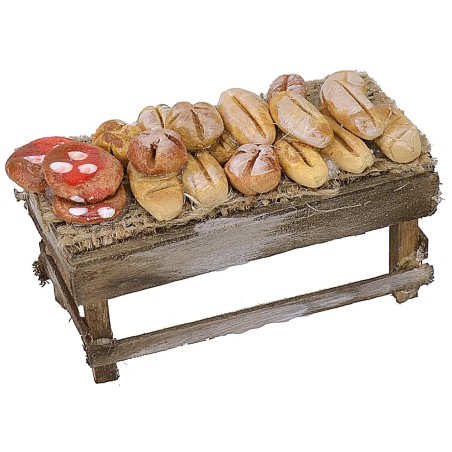 Banchetto con pane e pizze cm 8x4x5 h