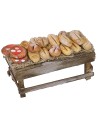 Banchetto con pane e pizze cm 8x4x5 h